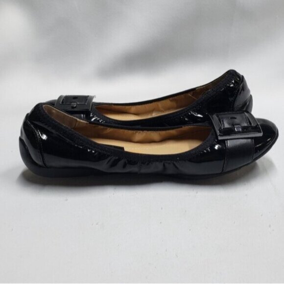 Marc Fisher Rosa Black Patent Leather Women's Ballet Flat Size 7 - Picture 8 of 13